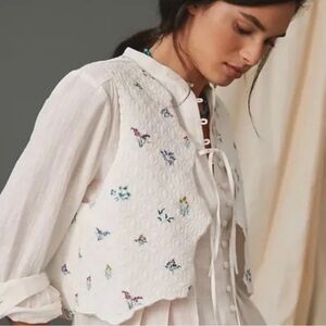 Anthropologie Maeve Garden Quilted Vest